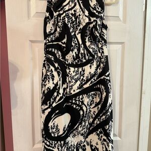 Elegant Strapless Black and White Dress